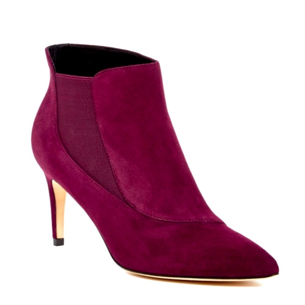 Sigerson Morrison Staly Bootie in Berry Suede 10M